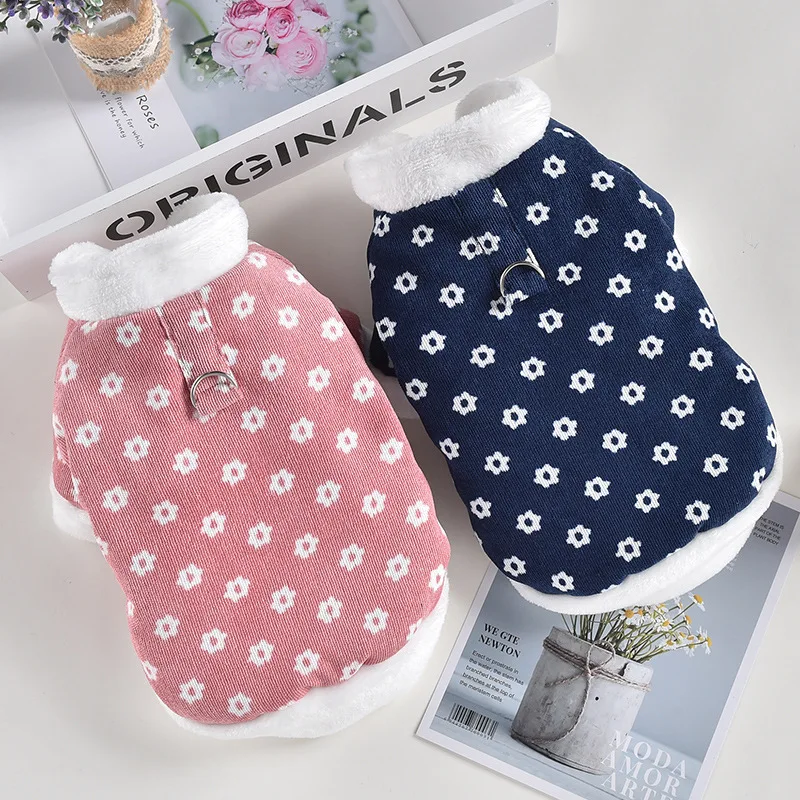 Теплая одежда для собак пальто куртка Вельветовая зимняя Толстовка толстый