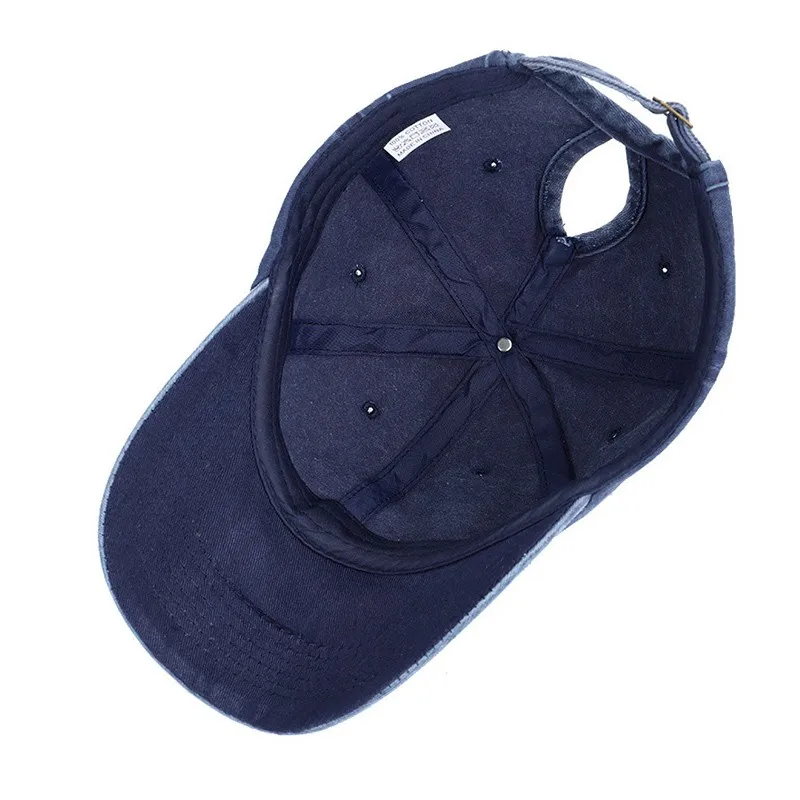 Модная бейсбольная Кепка из потертого денима регулируемая хлопковая кепка
