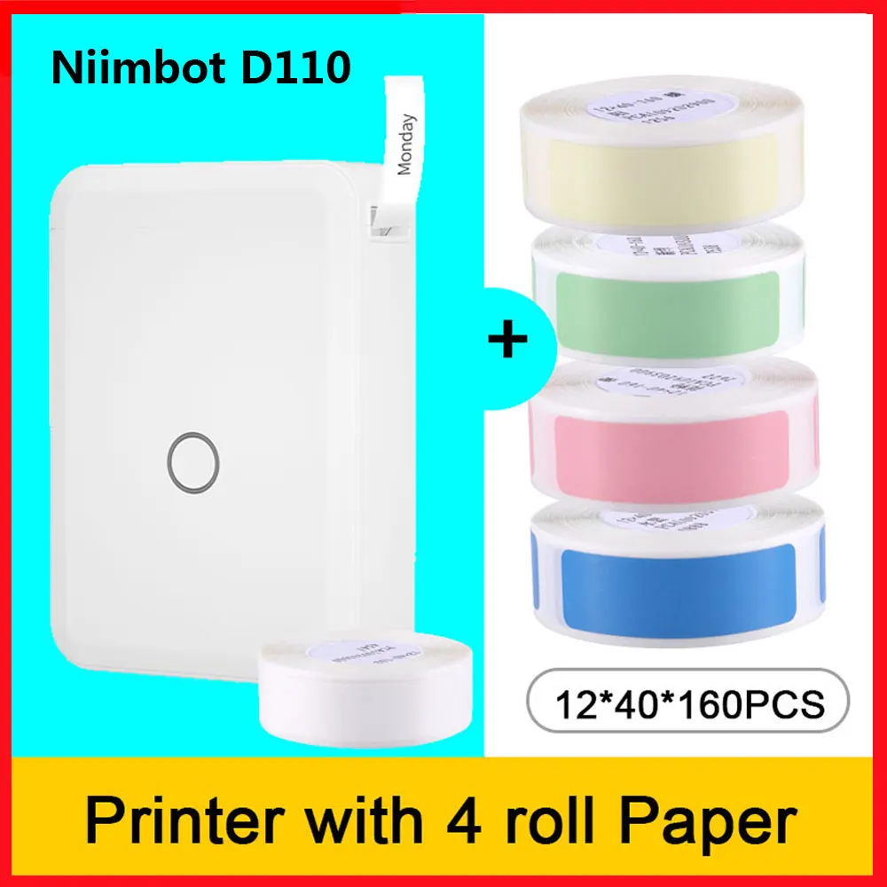Термопринтер Niimbot D110 беспроводной Bluetooth портативный карманный принтер для