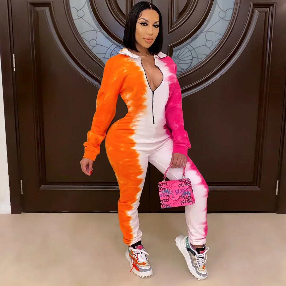 

European and American Women's Fashion Printed One-Piece Jumpsuit