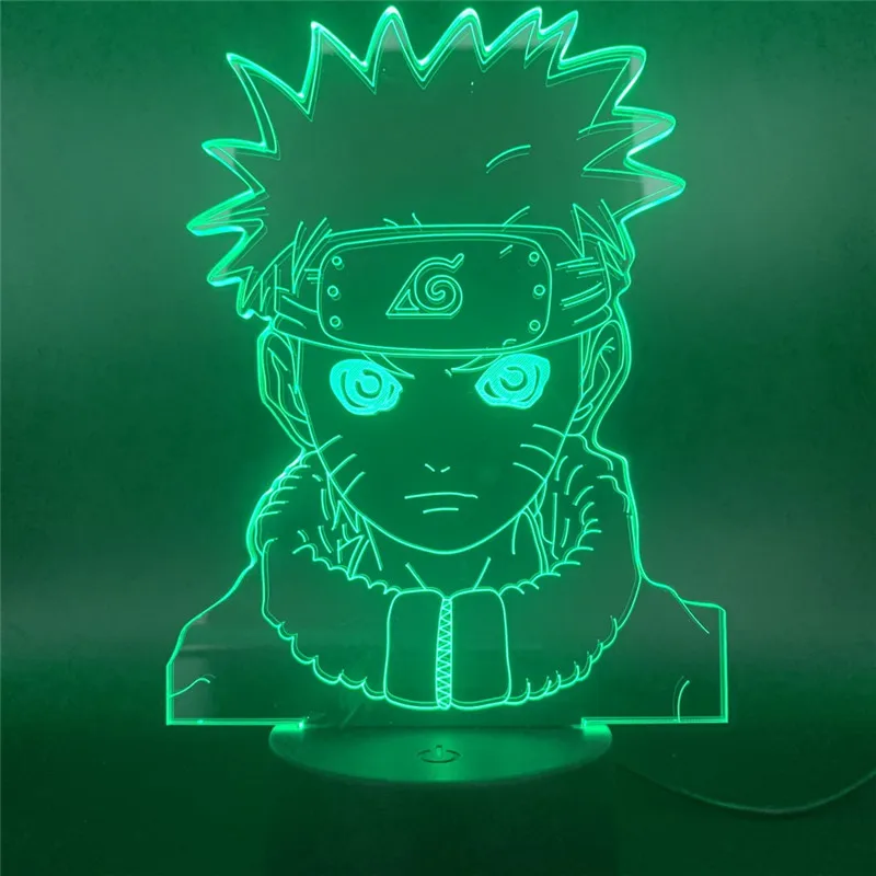 Светодиодная 3D фигурка Наруто удзумаки для детей ночник 7/16 цветов декоративная