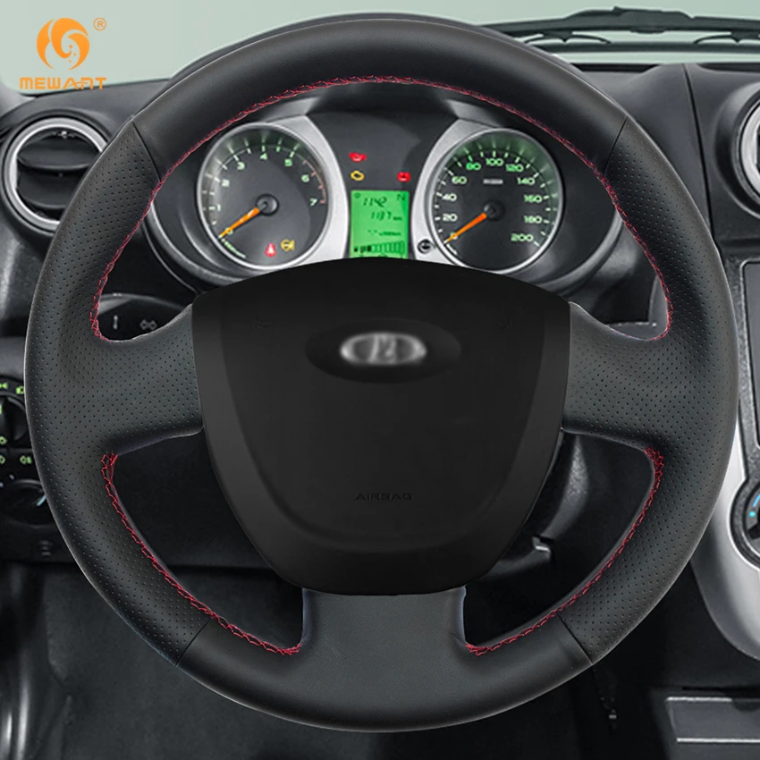 MEWANT черный чехол на руль из искусственной кожи для Lada Granta 2011 2012 2013 2014 2015 2016 2017 2018