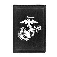 new arrivals classic marine corps printing high quality leather passport case