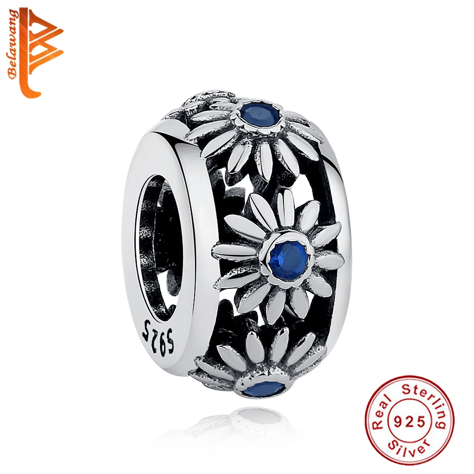 

Оптовая торговля круглый Shpaed Дейзи с украшением в виде синих кристаллов и 925 стерлингового серебра Spacer бисера Подвески Серебро 925 Оригиналь...
