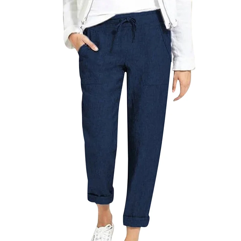

Drawstring High Waist Pocket Loose Big Casual Pants Women Female Long Pants Fashion High Waist Pants New
