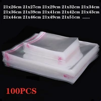 100pcsmulti size transparent opp self adhesive bags books stationery gifts jewelry packaging self sealing glass plastic bags
