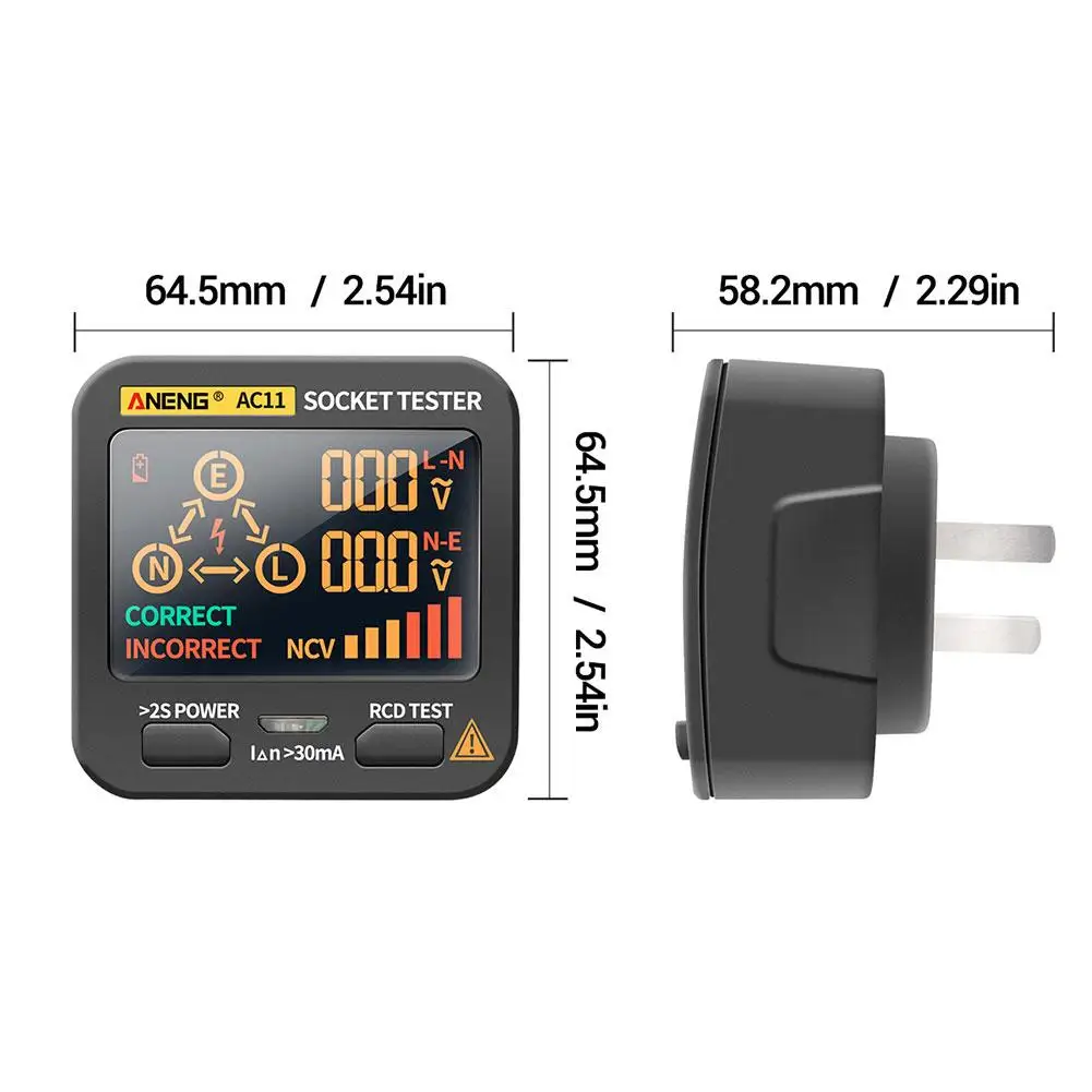 

Voltage Tester Digital Smart Socket Tester US/UK/EU/SA Plug RCD Detector for ANENG AC11