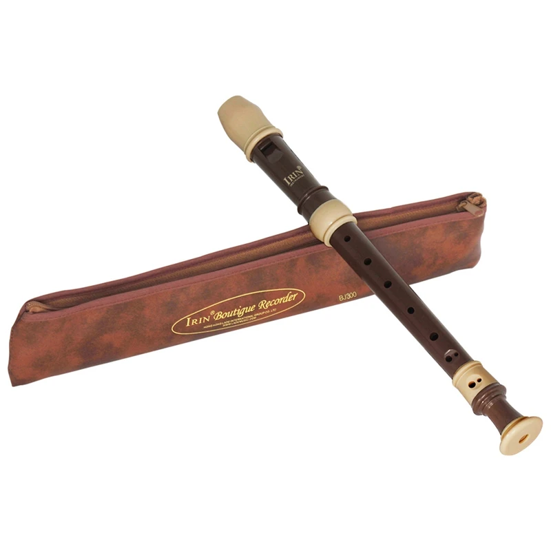 Irin 2 Set Abs Recorder Soprano Clarinet Long Flute Baroque Fingering Musical Instrument (Coffee & White) |