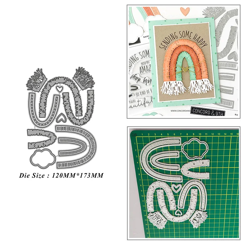 

Металлические пресс-формы радужной расцветки для рукоделия, скрапбукинга, альбома, бумаги, открыток, украшения, ремесла, тиснение, новинка 2021