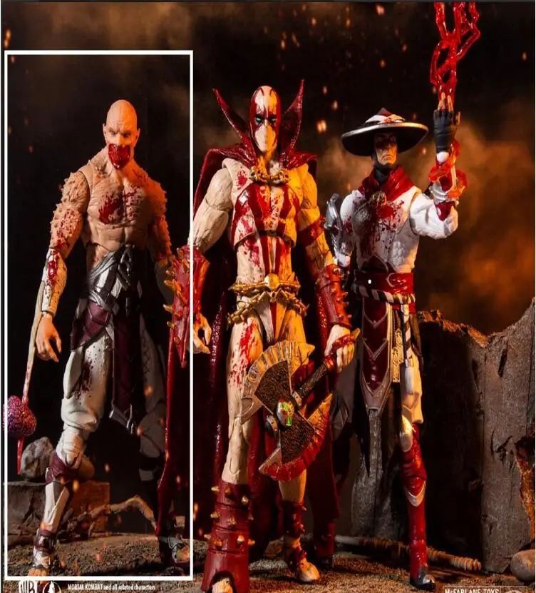 Подвижная кукла Baraka McFarlane с изображением моритальной борьбы крови белая одежда