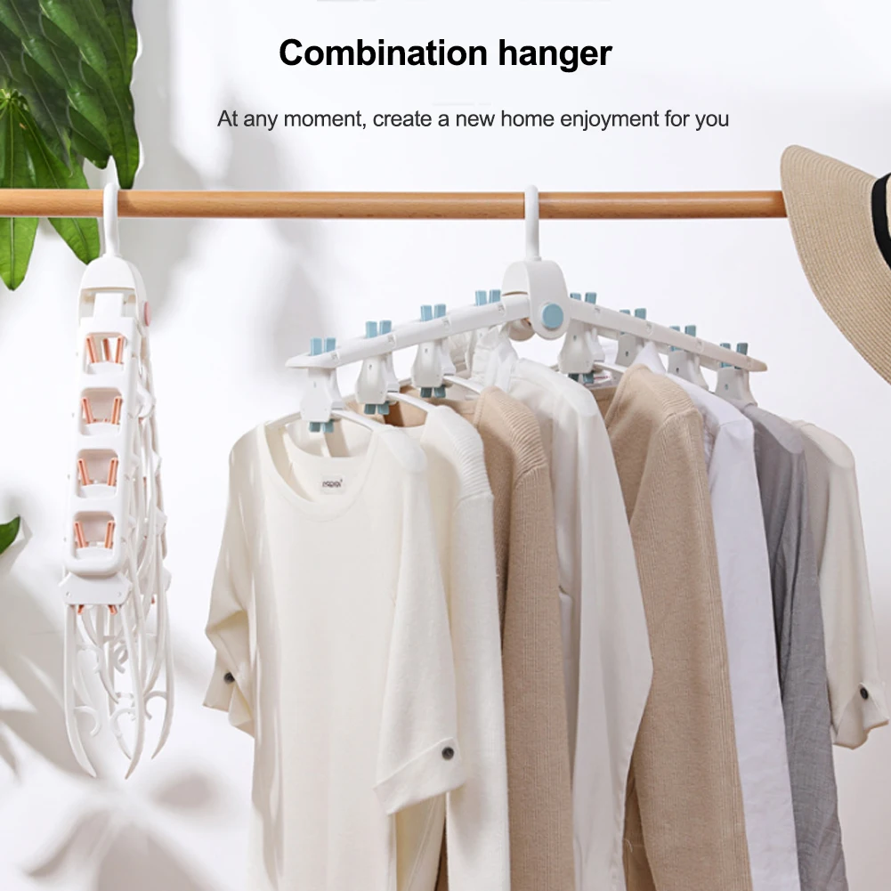 

Magic Hanger Home Multi-function Storage Artifact Plastic Hanger Clothes Drying Racks 360 Degree Rotating Folding Hanger Racks