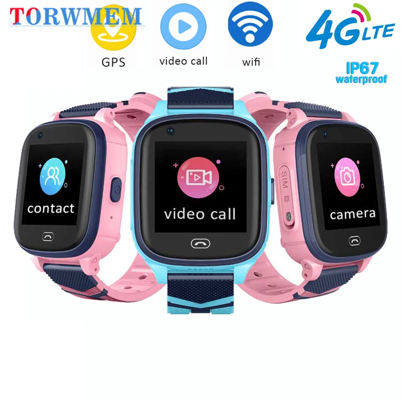 4G Детские умные часы Wifi gps трекер 4g телефон видео вызов водонепроницаемые для