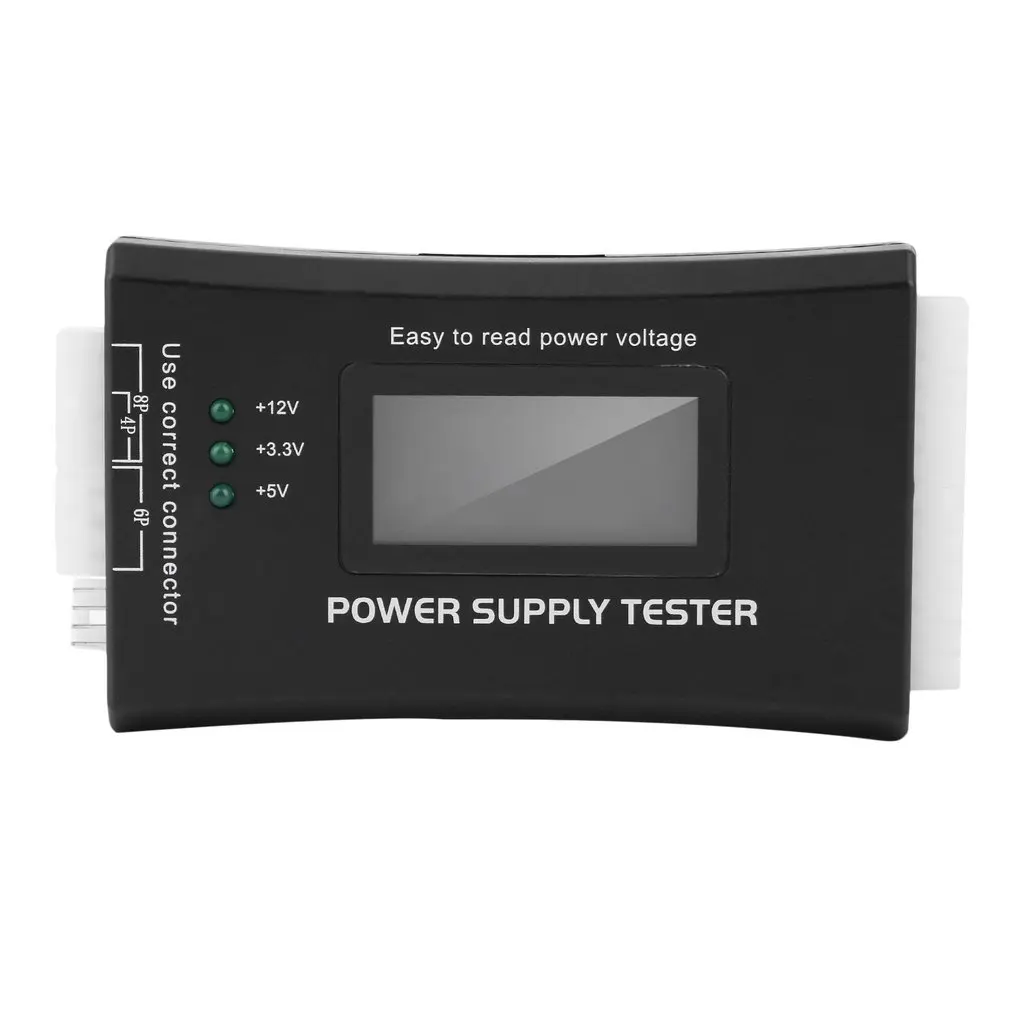 Тестер компьютерного блока питания для ПК 20/24 pin SATA HDD ATX BTX Meter LCD горячая