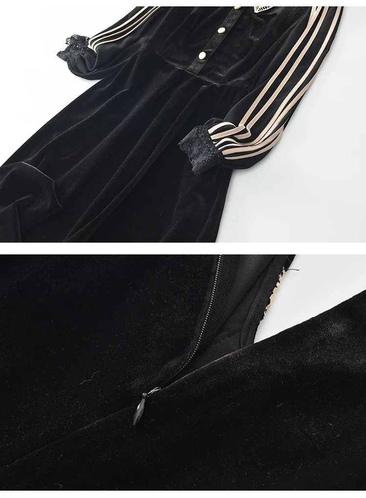 

Spring Autumn Women's Dress 2021 Fashion All-match Long Sleeve Doll Collar Stitching Street Style Regular Loose Long Sleeve