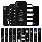 Чехол из ТПУ с рисунком космоса и Луны для iPhone XS Max XR 7 8 Plus X 6 6S 5 S и SE, силиконовый матовый чехол с сердечками на спине