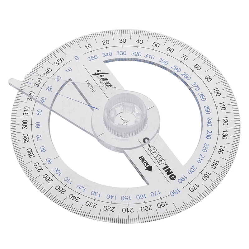 1 Pcs Portable All Circular 10cm Plastic 360 Degree Pointer Protractor Ruler Angle Finder Swing Arm For School Office Supplies