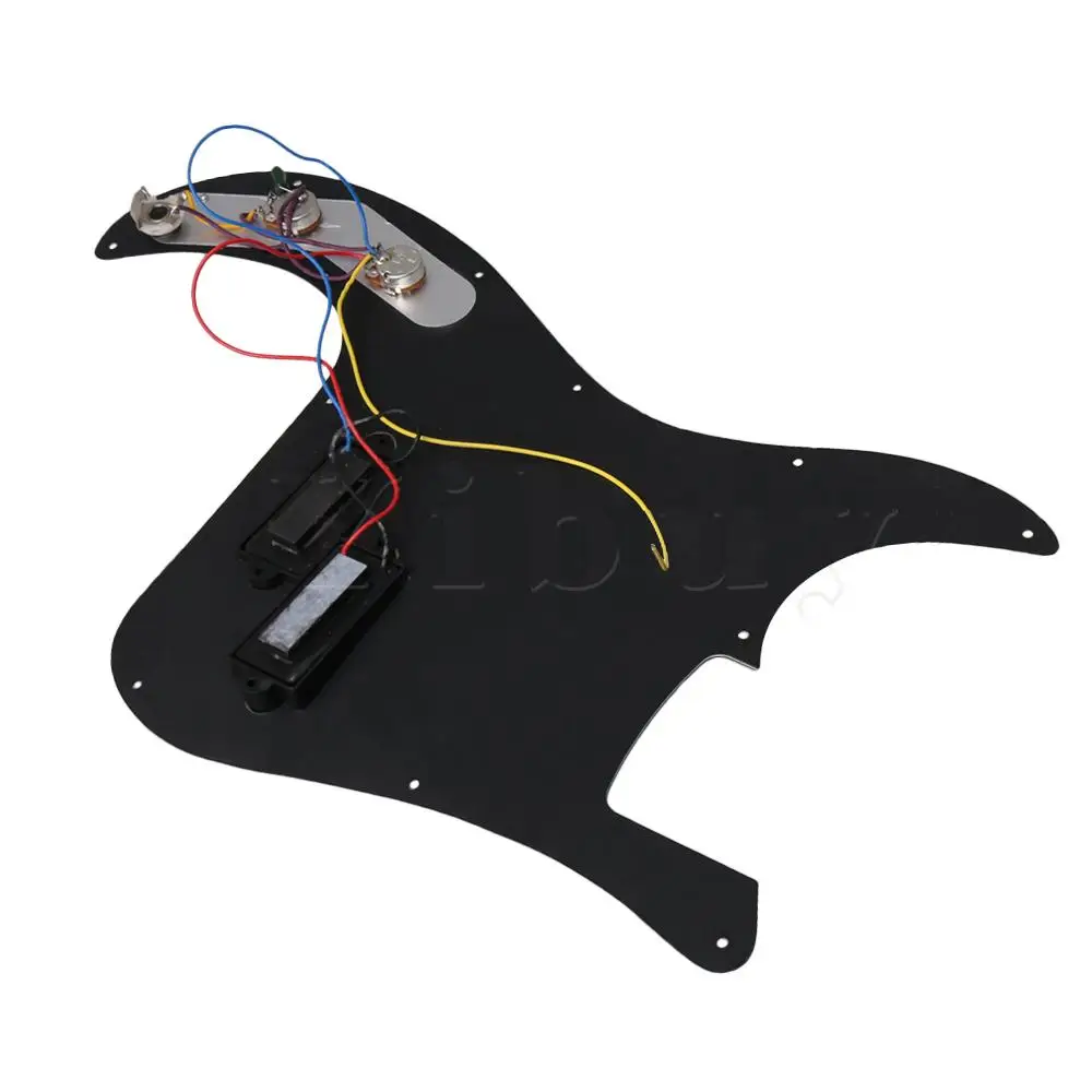 Yibuy Prewired P-Bass Pickguard комплект для P бас-гитары черный
