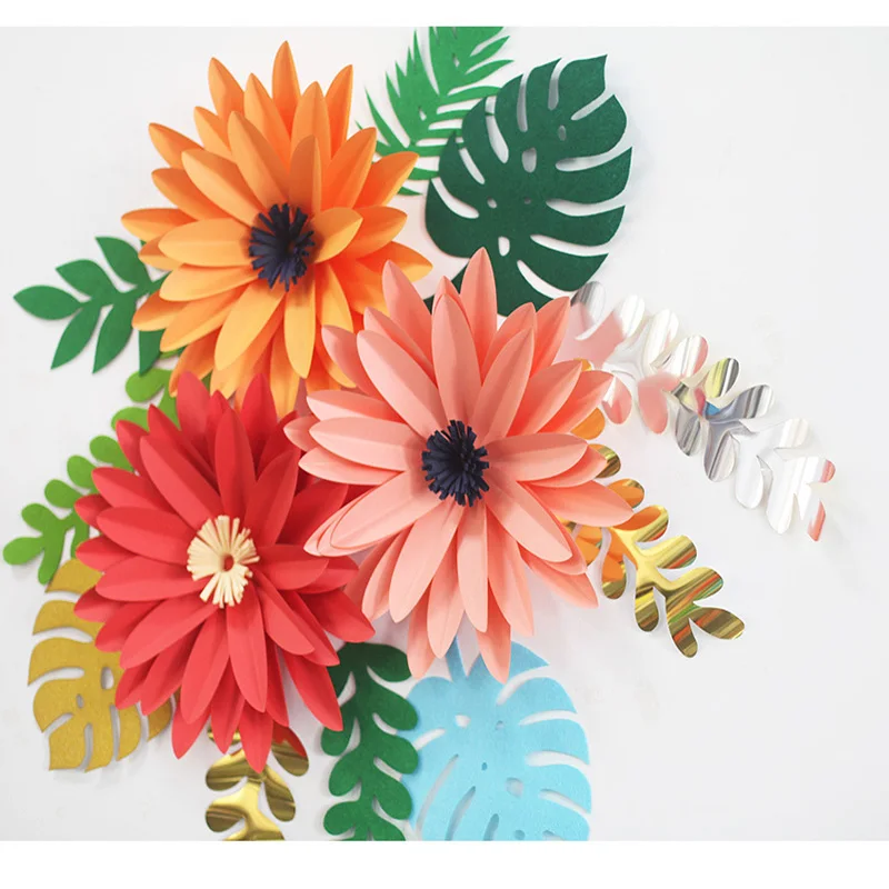 Гавайские вечерние украшения для свадьбы 6 шт. ручной работы листья из ткани