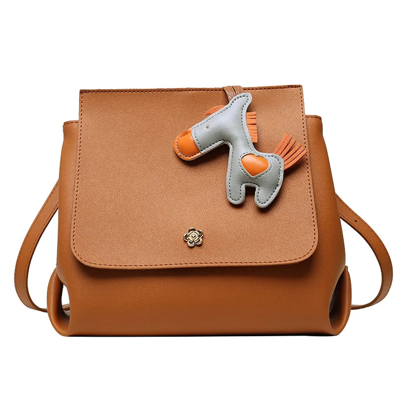 

Fengting Black Shoulder bags for women 2020 designer soft fashion tide handbag PU Leather Messenger Bags Brown FTB303