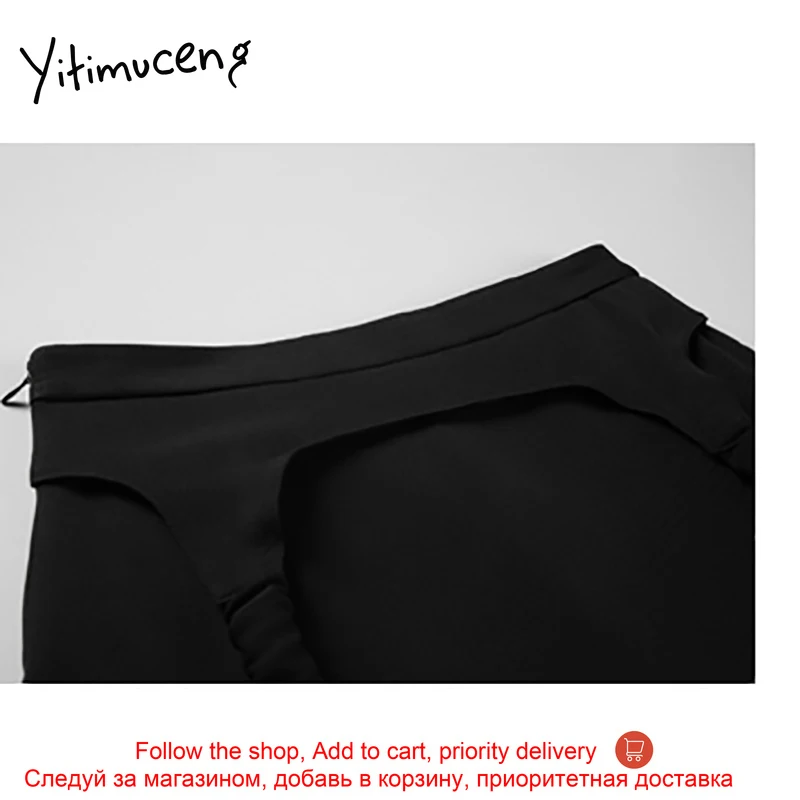 

Yitimuceng Chain Skirt Women Hollow Out Zipper A-Line High Waist Casual Black Clothing 2021 Summer Korean Fashion New Skirts