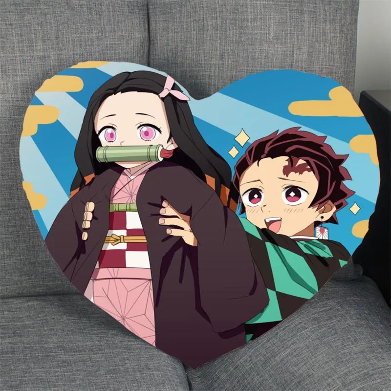 Изготовленный На Заказ Kimetsu без Yaiba наволочка с аниме сердцем Форма Подушка на
