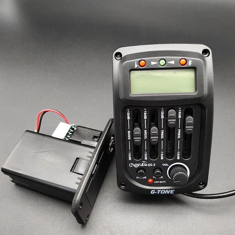 4 Band GS-3 Cherub G-Tone серии акустическая гитара предусилитель пьезо пикап 3-полосный эквалайзер, обеспечивающий ЖК-дисплей тюнер с реверберации/отложенный сигнал/хор/широкий гитары - Цвет: 4 Band GS-3
