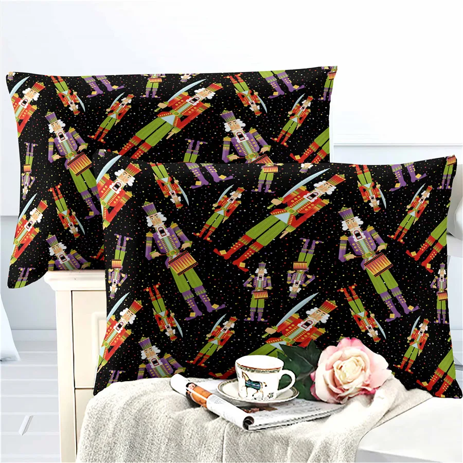 

HELENGILI 3D Bedding Set Nutcracker Soldier Print Duvet Cover Set Bedcloth with Pillowcase Bed Set Home Textiles #YC-263