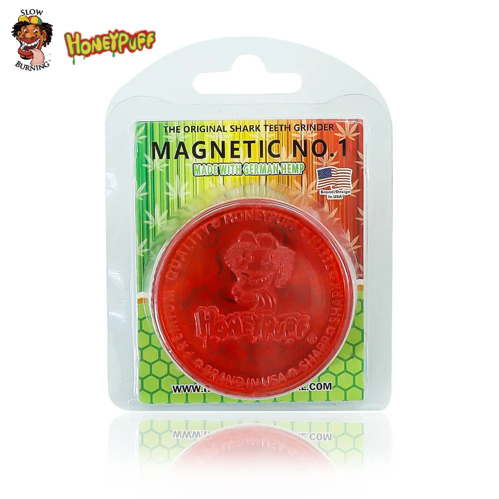 Двухслойная пластиковая табачная шлифовальная машина HONEYPUFF 60 мм с зубцами акулы