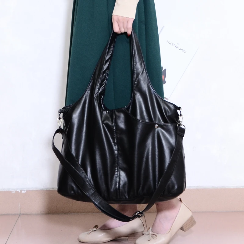 

2020 hobo Luxury top-handle ladies Handbag Women Shoulder Bag soft messenger satchel Bags Wash Pu Leather casual tote Sac a main