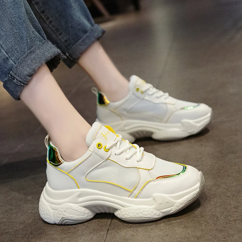 Женская обувь дышащие не сужающиеся книзу кроссовки на плоской подошве Zapatillas