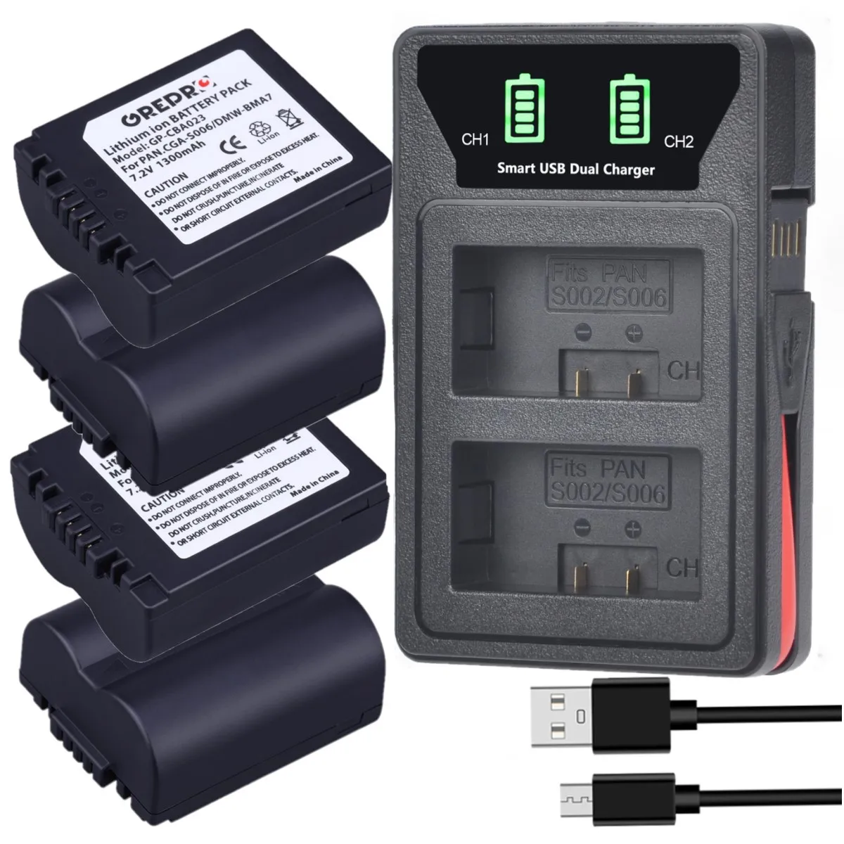 Фонарь DMW-BMA7 Аккумулятор для Panasonic CGA S006 DMW BMA7 фонарь | Электроника