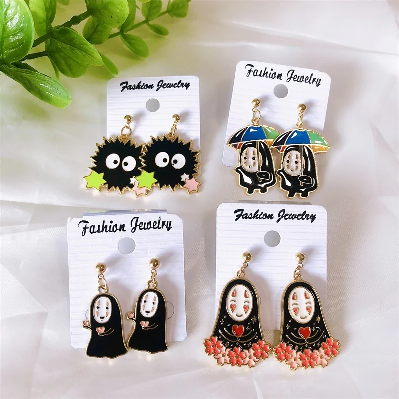 Новая мода Корея Серьги Мультфильм Аниме серьги-привидения для женщин