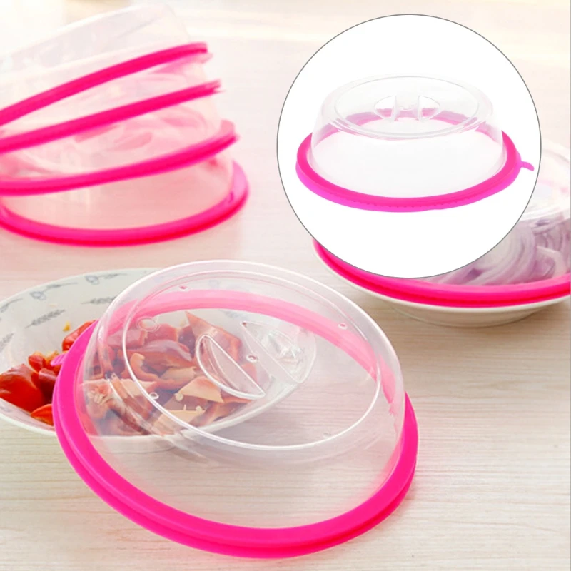 

Microwave Oven Plate Cover Non Stick Plastic Clear Dish Lid Table Dustproof