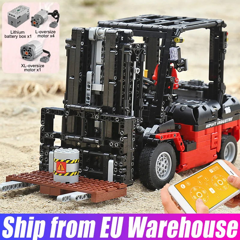 Mould King 13106 MOC Technical APP RC Forklift Vehicle Remote Control Engineering Mk II Truck Building Blocks Kids Toys Gifts