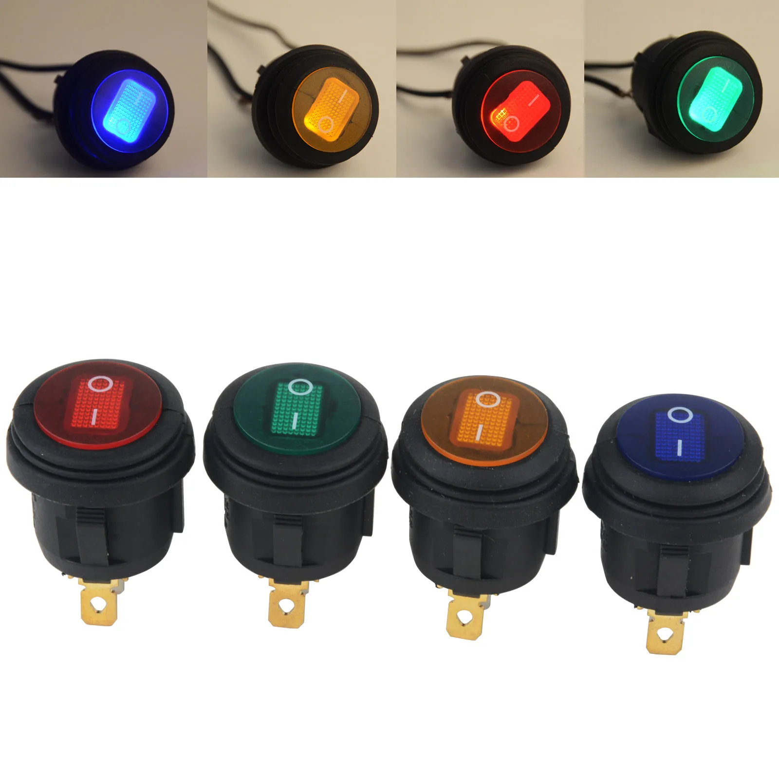 

4 шт. 3 Pin 12V светодиодный автомобиль Лодка на/Off SPST переключатель круглый тумблер Водонепроницаемый небольшой Клавишные переключатели