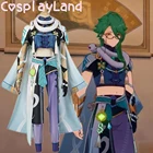 Костюм для косплея Baizhu Impact Game Genshin, костюмы на Хэллоуин для взрослых, мужской костюм, костюм для косплея бай Чжу