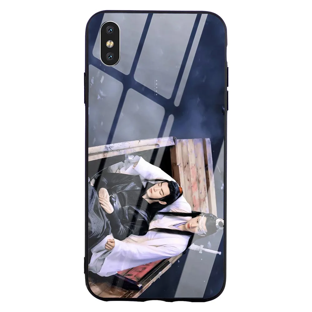 Незакрытый чехол для телефона Ван ибо Сяо Чжань iPhone X 6 6S XR Xs Max 8 Plus 7 5S 5 SE закаленное