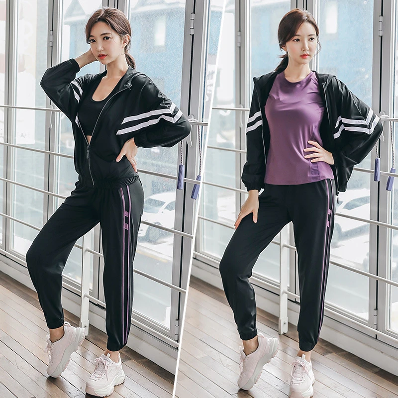 Женский комплект для йоги свободная повседневная куртка спортивный костюм