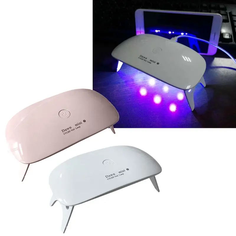 

6W Mini Mouse UV Dryer Nail Lamp Portable USB UV LED Nail Dryer Light 45S 60S Timer Setting UV Resin Curing Lamp E15E