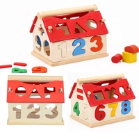 wooden geometric shapes montessori sorting math bricks preschool learning educational game baby toddler toys for children