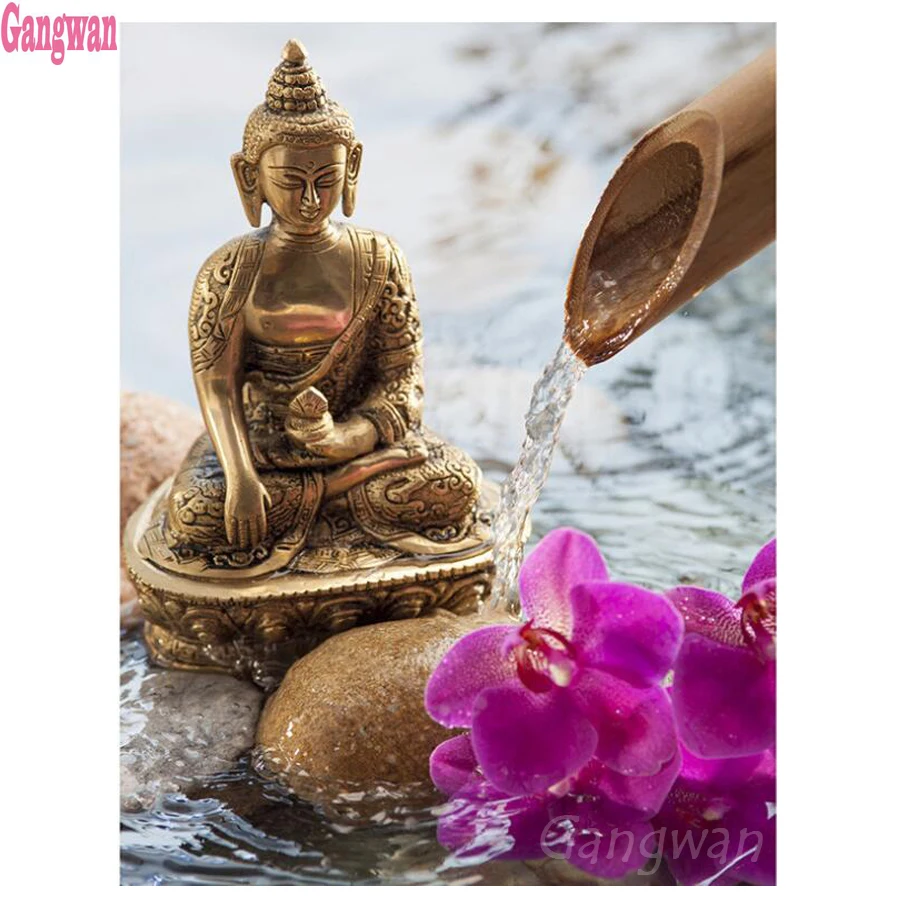 

Алмазная вышивка Орхидея Будда 5D DIY Полная алмазная живопись квадратная круглая дрель 3d Стразы мозаичные картины религиозный Декор