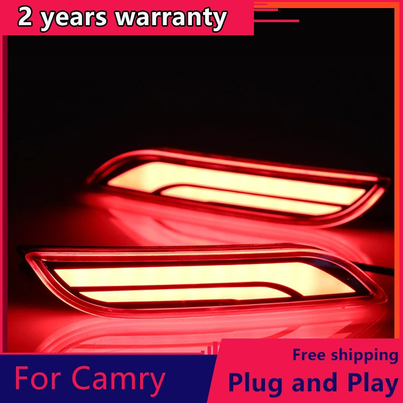 

KOWELL Car Styling for Toyota Camry 2018 LED rear bumper lamp camry bumper light LED DRL+Brake function 2 functions