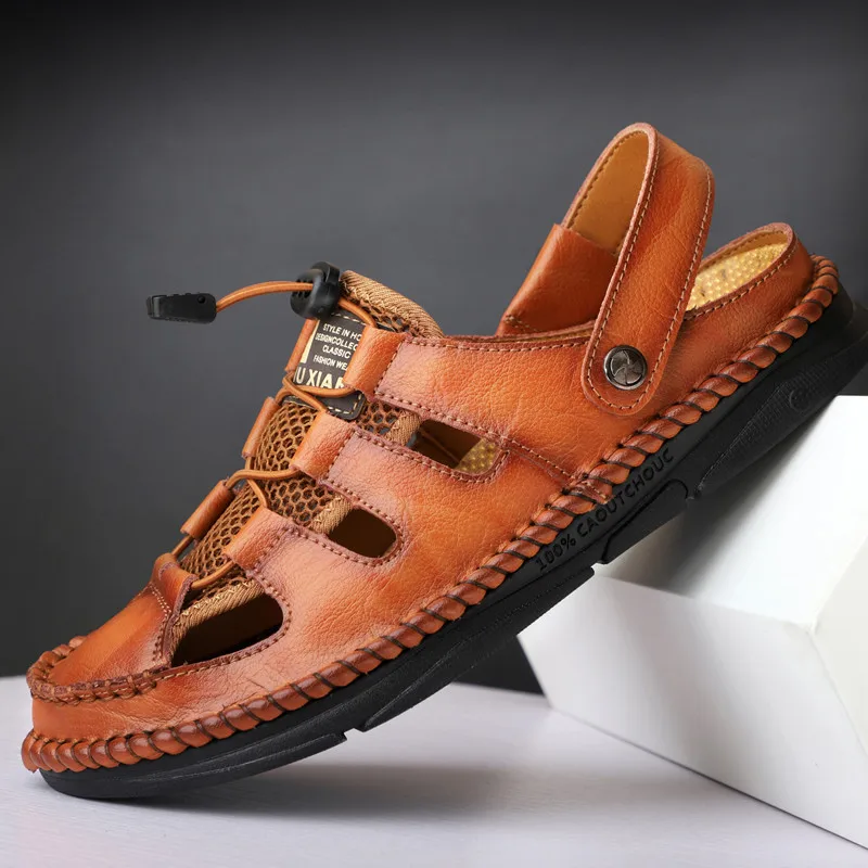 

Handmade Designer Hollow Out Men's Slippers Light Take A Shower Outdoor Soft Comfortable Wear-resistant High Quality Non-slip