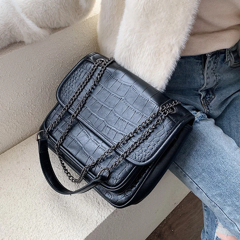 Женские сумки через плечо из искусственной кожи с узором под камень 2019 сумка