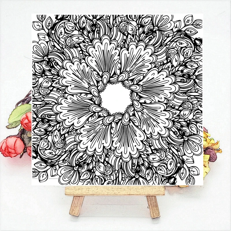 

14*14CM Kaleidoscope Transparent Clear Stamps / Silicone Seals Roller Stamp For DIY Scrapbooking Photo Album/Card Making