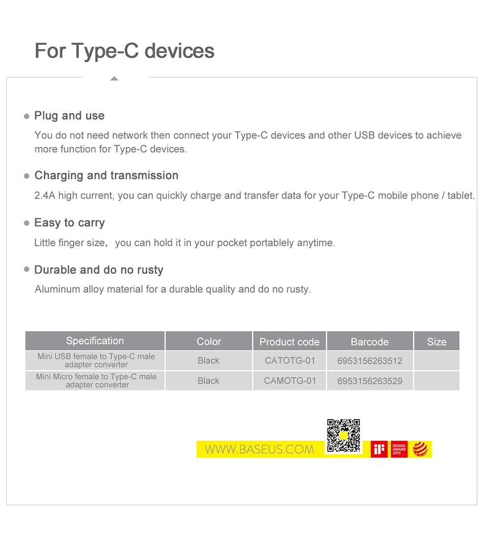 Baseus usb type C OTG адаптер USB C штекер для Micro USB Женский Кабельные конвертеры для Macbook samsung S10 huawei USB для type-c OTG