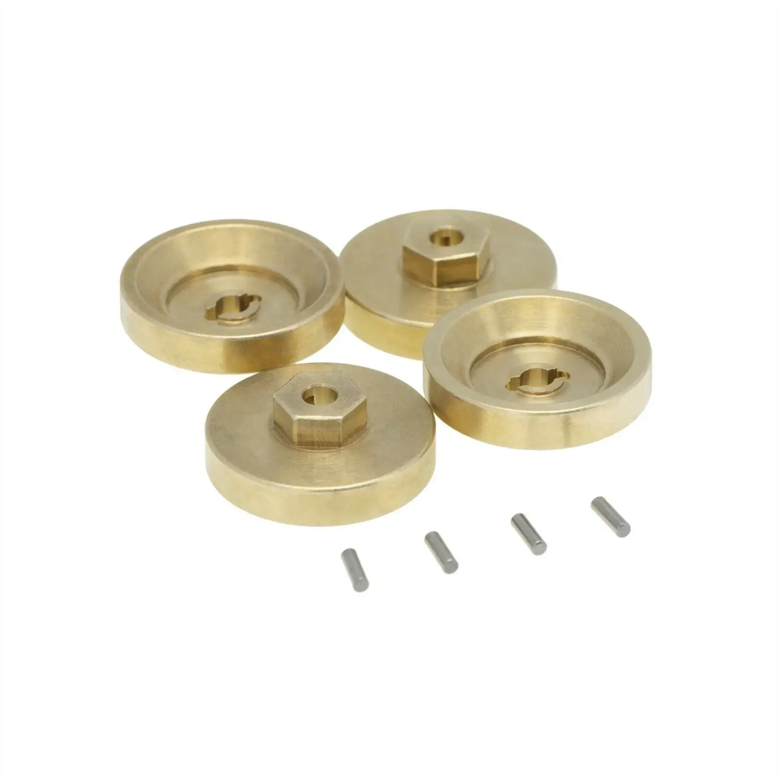 Adaptador hexagonal de rueda de lat&oacute;n de alta resistencia, 4 piezas, 5mm, para AXIAL SCX24 AXI90081 AXI00001-2