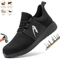 fashion safety work shoes men anti puncture protective shoes lightweight steel toe cap indestructible boots breathable sneakers