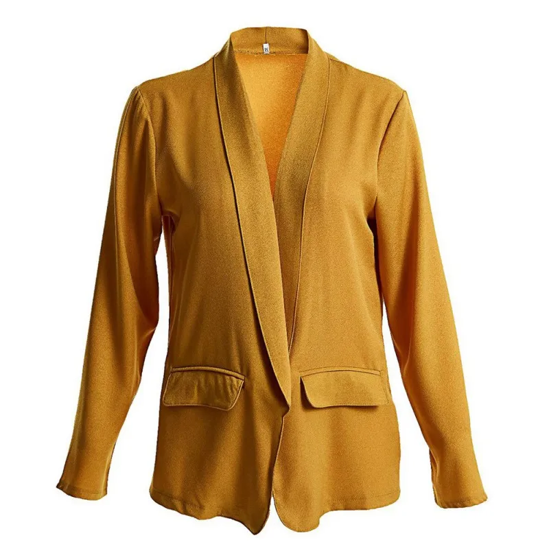 

Fashion Slim Blazer Women Autumn Suit Jacket Female Work Office Lady Long Sleeve Business Blazer Coat Solid Color