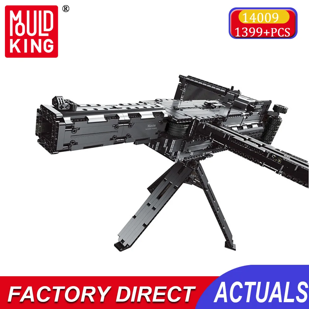 

Mould King 14009 Electric Maxim Gun Model Building Block Army Military Weapon Bricks Toys Gift For Boys Burst Shooting